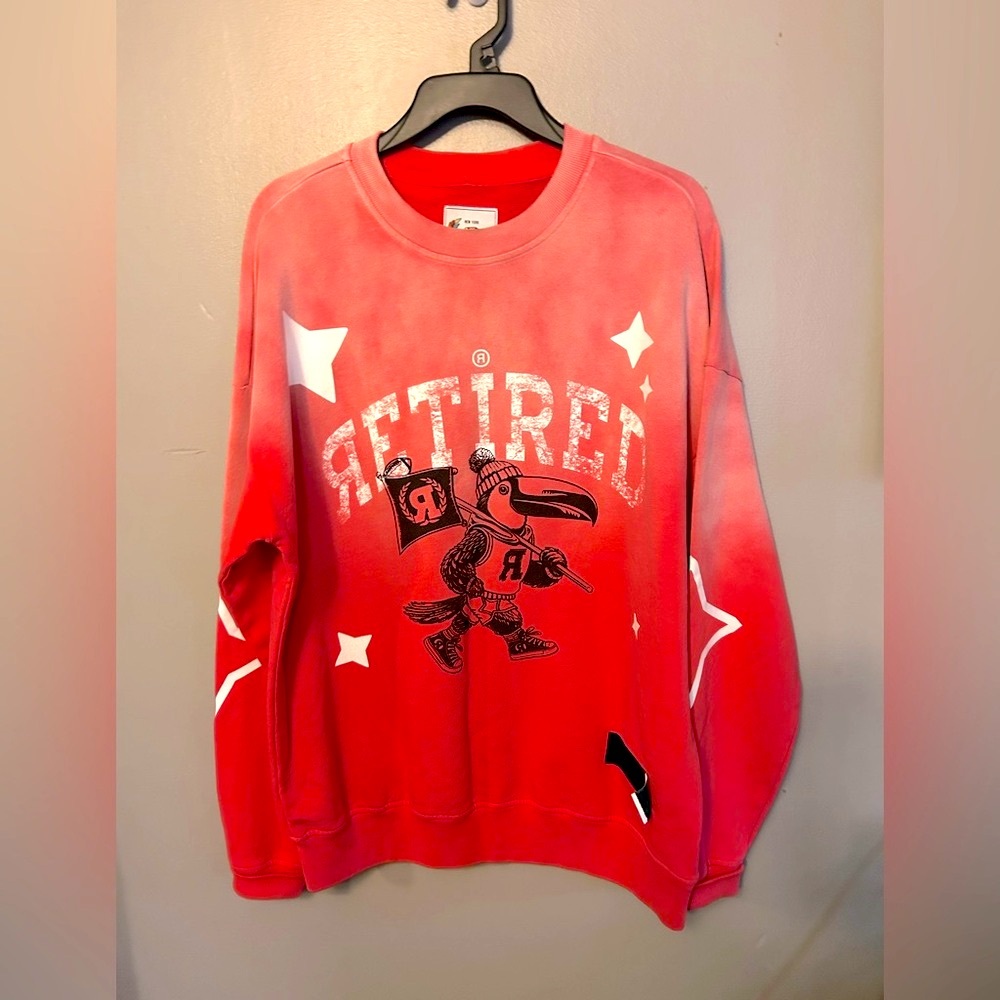 Retired from Society Pink Graphic Men's Crewneck Sweatshirt